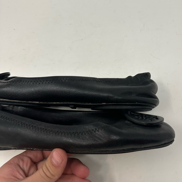 Tory Burch Women’s Minnie Travel Ballet Flat Genuine Leather Perfect Black 8.5 - Picture 5 of 12